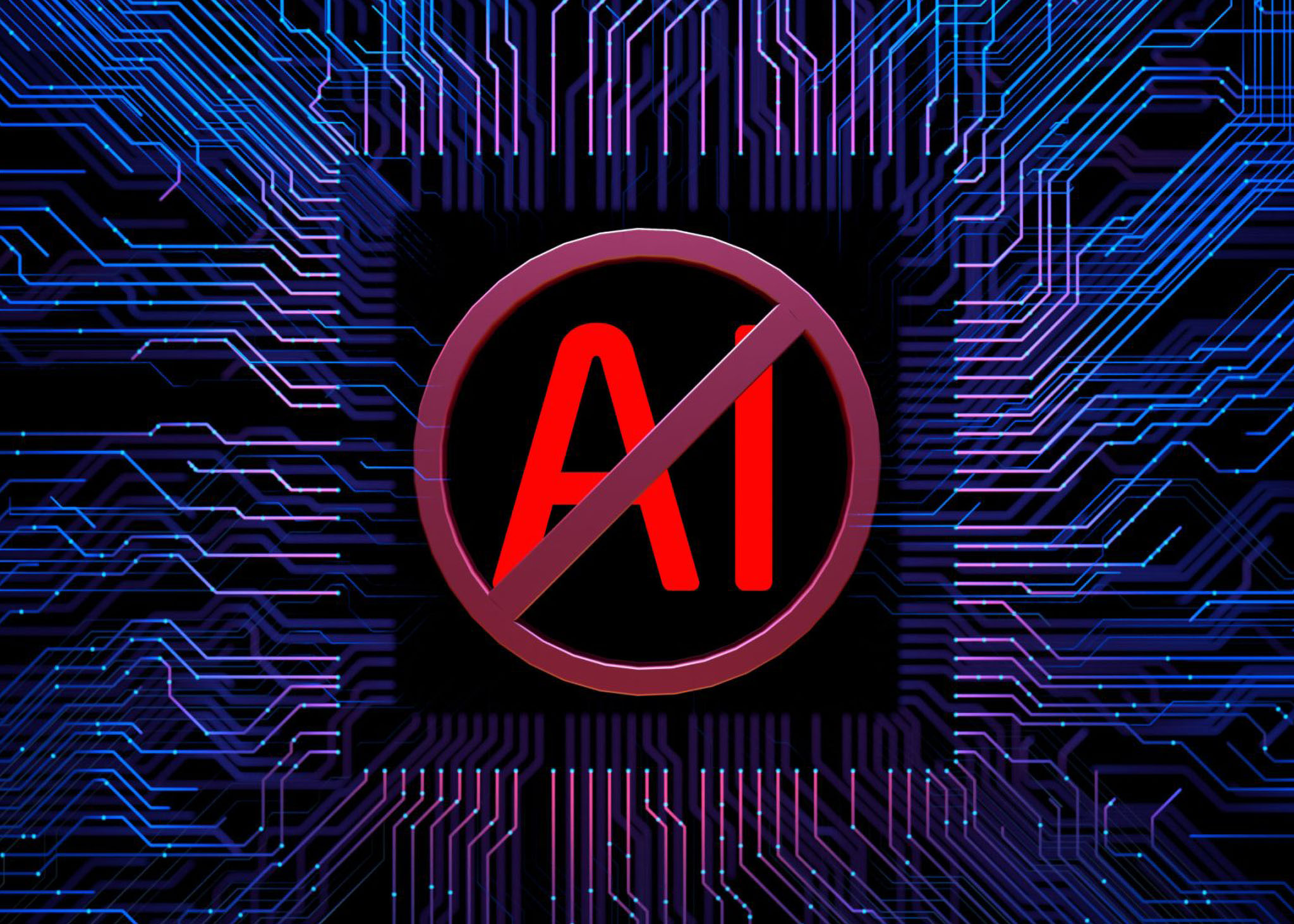 AI_image_3 No AI Artificial Intelligence, Ban AI, Stop AI, Technology, Robot, Futuristic, Data Science, Data Analytics, A.I.